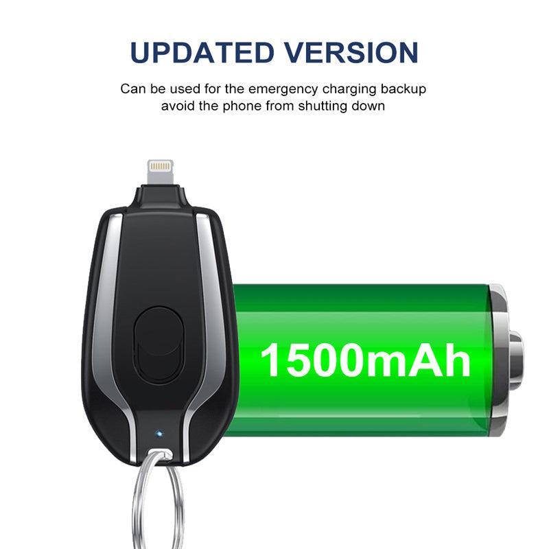 1500mAh Mini Power Emergency Pod Keychain Charger With Type-C Ultra-Compact Mini Battery Pack Fast Charging Backup Power Bank - Exclusive Gadget