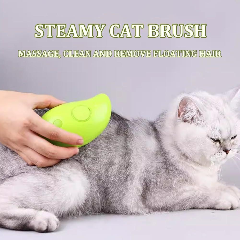 3 In 1 Cat Steam Brush Dogs And Cats Pet Electric Spray Massage Comb Brush For Massage Pet Grooming Cat Hair Brush For Removing - Exclusive Gadget