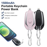 1500mAh Mini Power Emergency Pod Keychain Charger With Type-C Ultra-Compact Mini Battery Pack Fast Charging Backup Power Bank - Exclusive Gadget